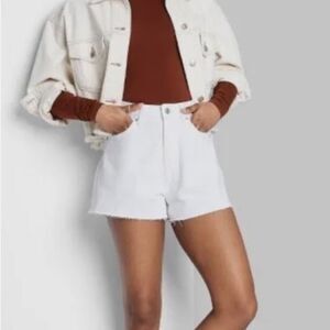 Wild Fable White High Rise Easy/Rigid Denim Shorts, Size 17, NWT